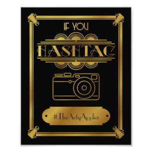 Impression Photo art déco, panneau sur les réseaux sociaux, panneau