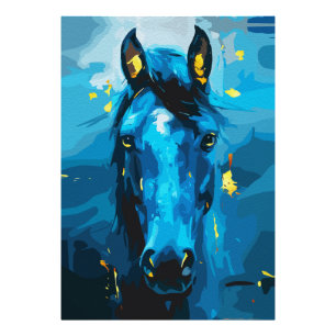 Impression Photo Art du cheval bleu majestueux - Force et Élégance