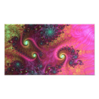 ART FRACTAL PSYCHEDELIQUE ROSE & TURQUOISE