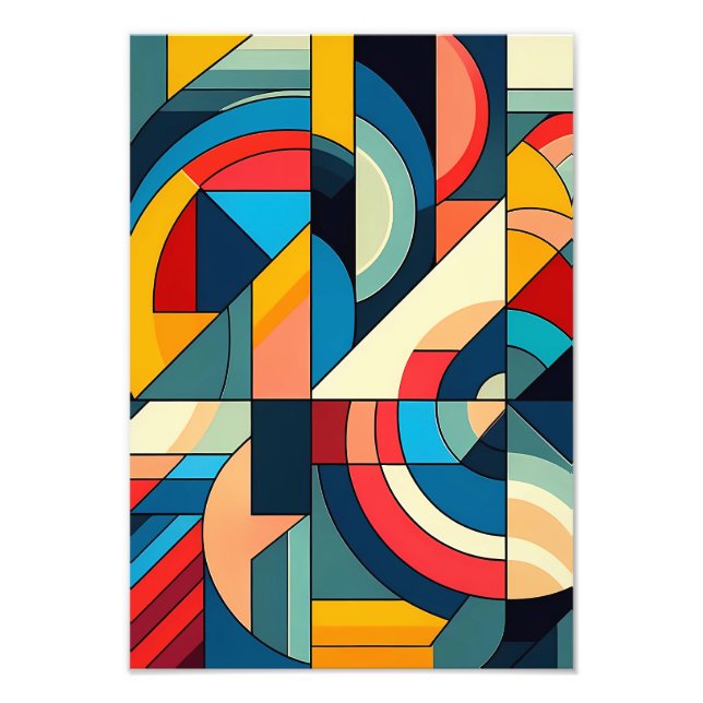 Impression Photo Art géométrique Abstrait - Composition de la grill (Devant)