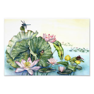 Impression Photo Art japonais Lotus Lilies