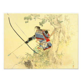 Impression Photo Art Japonais - Un Samouraï Avec Arc À Longbow Et F