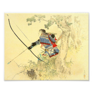 Impression Photo Art Japonais - Un Samouraï Avec Arc À Longbow Et F