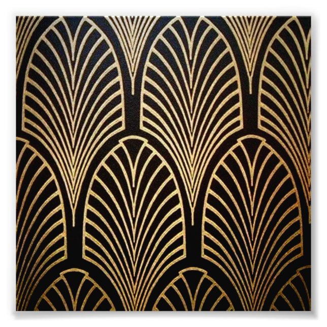Impression Photo Art nouveau, art déco, ventilateur motif, bronze,  (Devant)