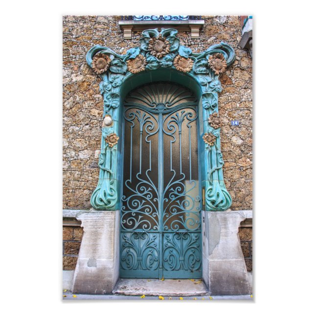Impression Photo Art Nouveau Paris Porte Tournesols No 14 - (Devant)