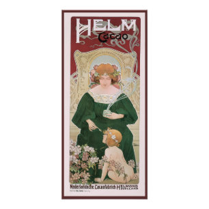 Impression Photo Art Nouveau vintage Helm Cacao par Privat Livemont