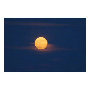 Impression Photo Art original aquarelle au clair de lune romantique
