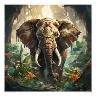 Impression Photo Arte inspirado fantasía vida salvaje elefante