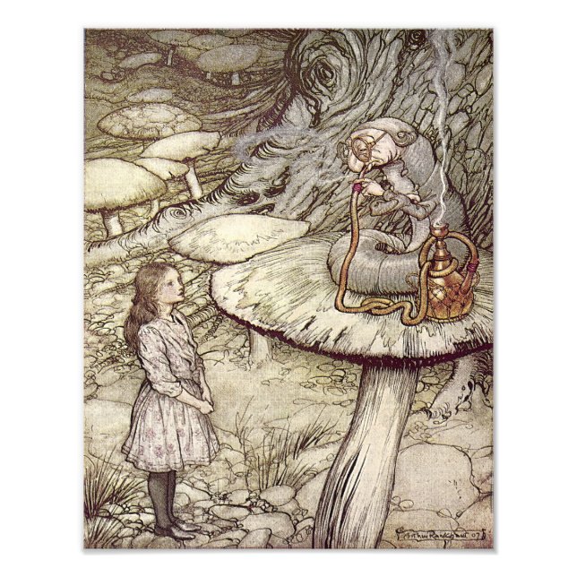 Impression Photo Arthur Rackham "Alice et la Caterpillar" (Devant)