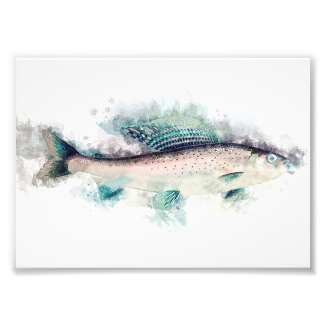 Impression Photo Artic gris Aquarelle Art Pêche amateurs (Devant)