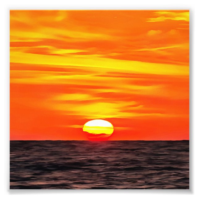 Impression Photo Artistic Orange Aegean Sunset Akyaka (Devant)