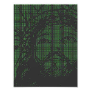 Impression Photo ASCII Art Jésus Couronne d'Épines Jean 19:30