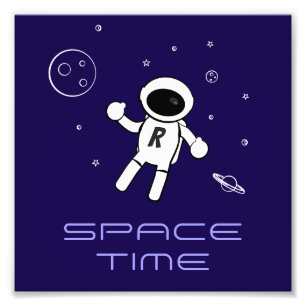 Impression Photo Astronaute dans l'espace - Art en violet, noir et