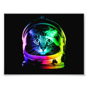 Impression Photo astronaute de chat coloré
