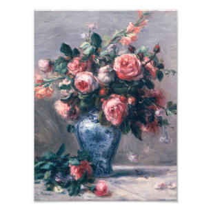 Impression Photo Auguste Renoir - vase de roses