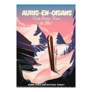 Impression Photo AURIS-EN-OISANS France affiche de ski