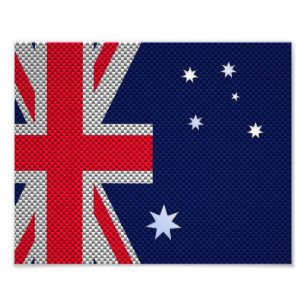 Impression Photo Australie Drapeau Design en fibre de carbone Style