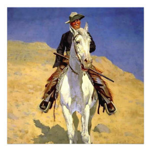 Impression Photo "Autoportrait sur un cheval" par Frederic Remingto