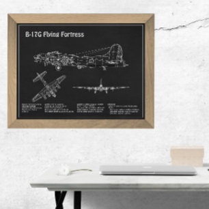 Impression Photo B-17 Forteresse volant - Plan directeur de l'avion