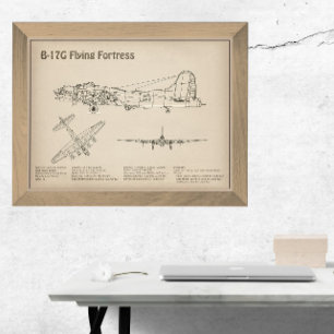 Impression Photo B-17 Forteresse Volante - Plan directeur de l'avio