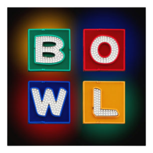 Impression Photo B O W L, Bowling décoration murale