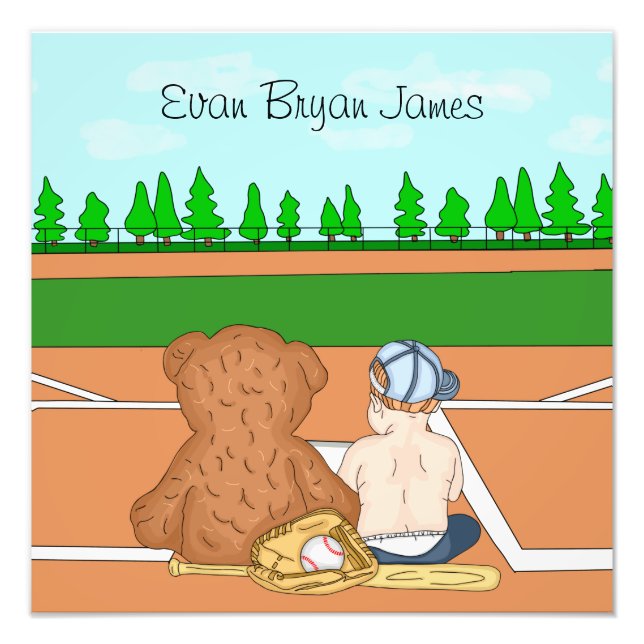 Impression Photo Baby Boy personnalisé en Baseball Casquette Teddy  (Devant)