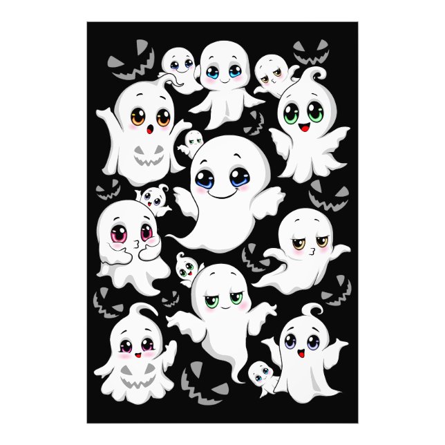 Impression Photo Baby Ghosts Éffrayant mignon Halloween humeur (Devant)