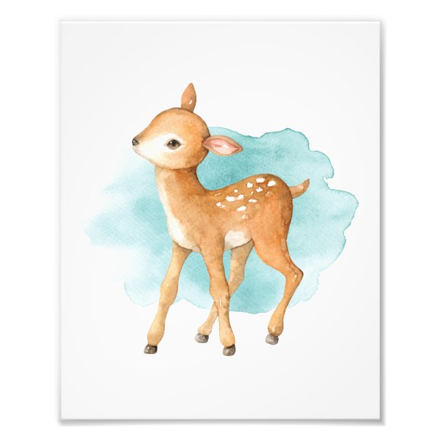 Impression Photo Baby shower animal du Cerf mou Anniversaire (Devant)