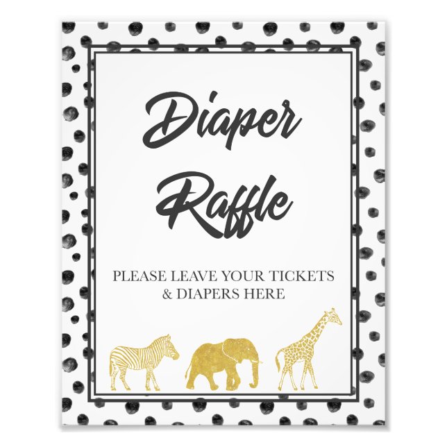 Impression Photo Baby shower Safari moderne Jeu de rabat de couches (Devant)
