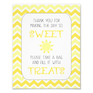 Impression Photo Baby shower Sunshine prendre un signe de régal