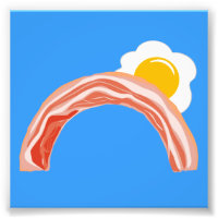 Bacon et oeufs arc-en-ciel
