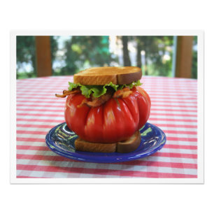 Impression Photo Bacon, laitue et sandwich à la tomate géante