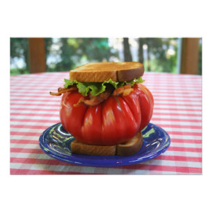 Impression Photo Bacon, laitue et sandwich à la tomate géante