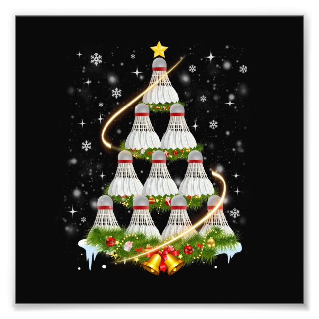 Impression Photo Badminton Shuttlecock Arbre de Noël Badminton Lov (Devant)