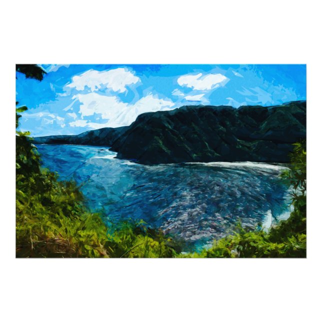 Impression Photo Baie sur la route vers Hana Maui Hawaii Abstrait (Devant)