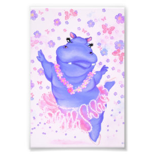 Impression Photo Ballerina Hippo Ballet Dancer Funky Papier Imprimé
