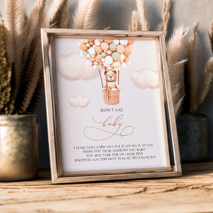 Impression Photo Ballons d'ours - Ne pas dire BÉBÉ - Signe