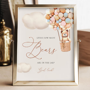 Impression Photo Balloons Ours Bleu Rose Devinez combien d'Ours Sig