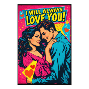 Impression Photo Bande dessinée romantique rétro Pop Art couleur Ro