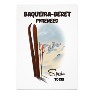 Impression Photo Baqueira-Beret Espagne affiche de ski.