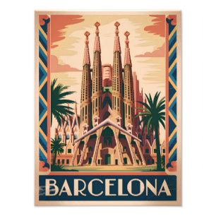 Impression Photo Barcelone Espagne vintage
