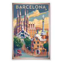 Barcelone Espagne vintage