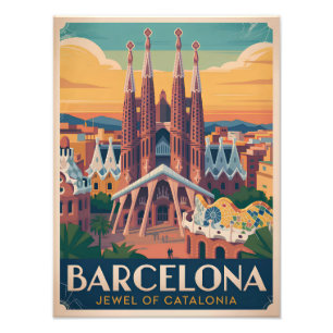 Impression Photo Barcelone Espagne vintage