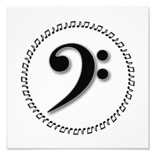 Impression Photo Bass Clef Music Note Design