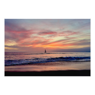 Impression Photo Bateau à Sunset - Venice Beach, CA