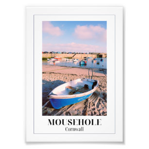 Impression Photo Bateau bleu, port Mousehole, Cornouailles