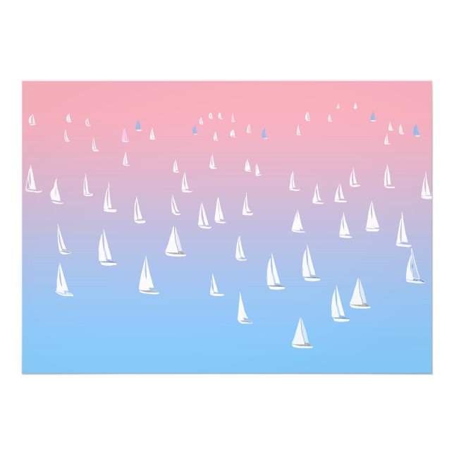Impression Photo Bateaux à voile sur l'océan (Devant)