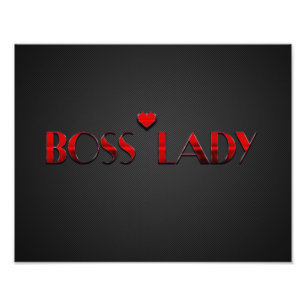 Impression Photo Beau texte de dame Boss Rouge avec carbone