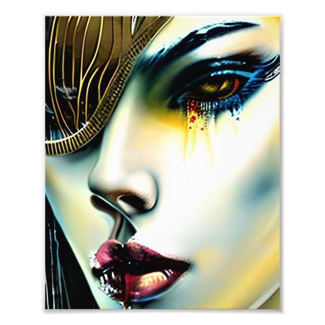 Impression Photo Beauté mystique Déesse Vampire d'or (Devant)
