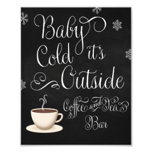 Impression Photo Bébé c'est froid à l'extérieur Coffee Bar Mariage 